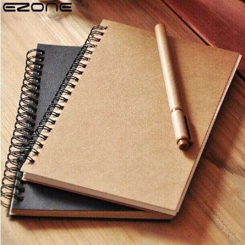 EZONE 3 Packed A5 32K Sketchbook Painting Notebook Kraft Cover Blank Sketch Pad Notebook Memo Pad School Office Pads Stationery