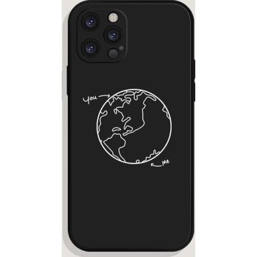 INS Korea Couples love you Phone Case For iPhone 11 12MINI 7 8 Plus X XR 12 13 Pro XS Max Soft Edge Shockproof silicone Capa