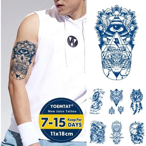 Juice Ink Tattoos Body Art Lasting Waterproof Temporary Tattoo Sticker Eyes Of Truth Tatoo Arm Fake Geometric Skull Totem Tatto