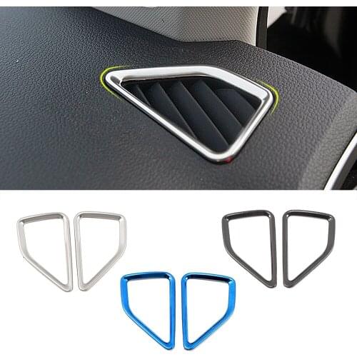 For Skoda Karoq 2017-2021 Car Dashboard Air Condition AC Outlet Vent Cover Frame Trim Stainless Steel Decorative Sticker