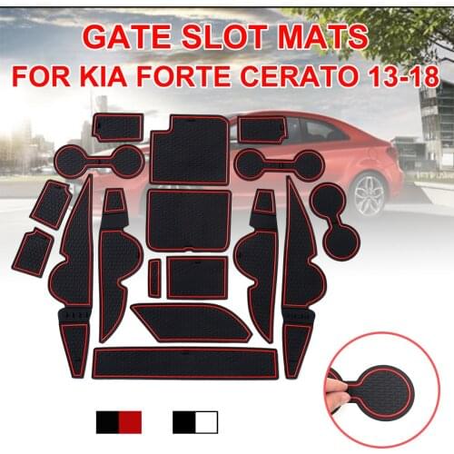 For KIA Forte YD 2013 2014 2015 2016 2017 2018 K3 Cerato Anti-Slip Rubber Gate Slot Cup Mats Accessories Stickers Car Styling