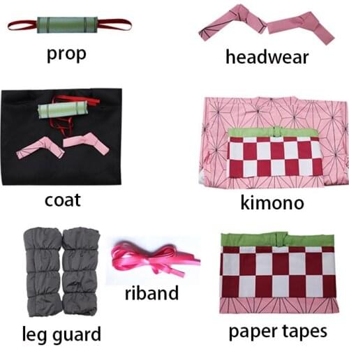 Adults / Kids Hot Anime Demon Slayer: Kimetsu no Yaiba Tanjirou Kamado Nezuko Cosplay Women Kimono Cosplay Costume Wigs Clogs