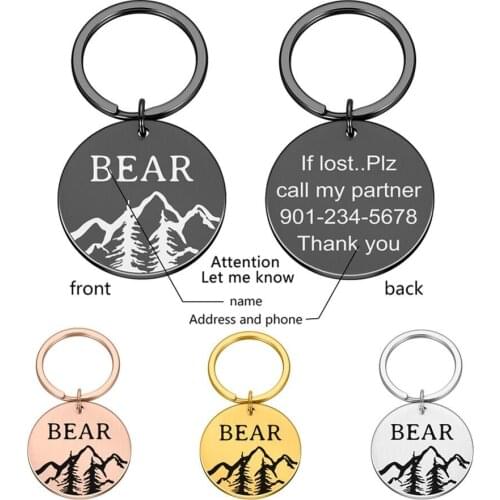 Double-sided Engraved Pet ID Collar Dog Tags Anti-lost Pet Dog Collar Accessories Decoration Cat Collars Pet Customized Tags