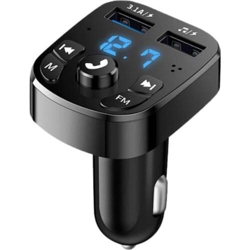 Car Wireless Bluetooth-compatible FM Transmitter MP3 Charger Dual Equipped LED Display Dual USB Car Charger