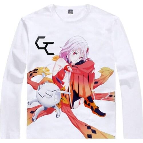 Guilty Crown Long T-Shirt Inori Yuzuriha Shirt mens 3D print t-shirt Anime Tees long Sleeve Mens anime cosplay japanese comic a