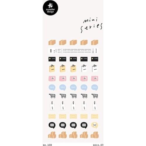 Korea Sonia Scrapbooking Mini Series Boxes Bags Envelopes Paper Sticker Hobby DIY Diary Craft Decoration Suatelier Stickers