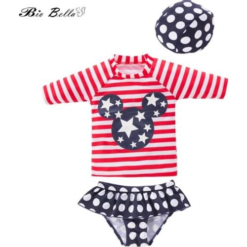 Baby Kids Girls Swimming Suit Lovely Bathing Swimming Swimsuit Closed-fitting elastic Kid Girls Swimwear Bikini Sets