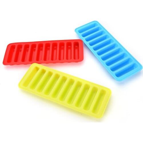 Reusable Cylinder 10 Silicone Ice Cube Tray Mold Freeze Ice Mould For Water Bottle Pudding Jelly Chocolate Cookies Mold Maker