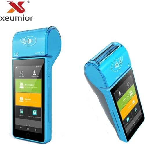 Android 7.0 Smart EMV Mobile POS Machine Payment Terminal Portable Mini Mobile POS System with Thermal Printer Qr code Scanner