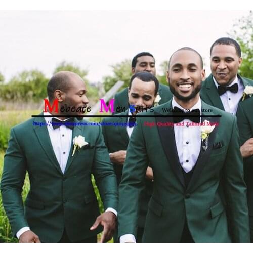 2021 Fashion Green Slim Fit Mens Suit Formal Business Banquet Blazer Wedding Groom Tuxedo Prom 3 Piece Sets (Jacket+Vest+Pants)