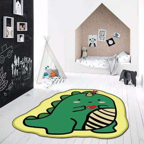 Cartoon Irregular Round Rug Bear Pink Pig Butt Dinosaur Carpet In Children Room Bedroom Hanging Basket Chair Non-slip Floor Mat