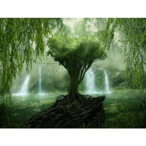 JMINE Div 5D tree Waterfall river Full Diamond Painting cross stitch kits art High Quality Scenic 3D paint by diamonds