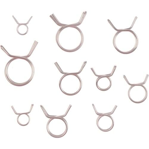 20PCS 5/6/7/8/9/10/11/12/13/14mm Motorcycle Fuel Line Hose Tubing Spring Clips Clamps Assortment Kit