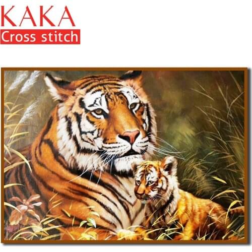 Cross stitch kits,Embroidery needlework sets with printed pattern,11CT canvas for Home Decor Painting,Animals Full NCKA015