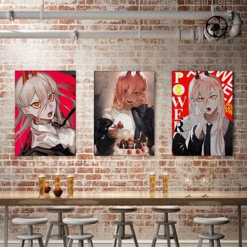 Wall Decor Wall Art Painting Living Study Bedroom Child Room Home Decoration WTQ Japan Anime Poster Chainsaw Man Canvas Painting