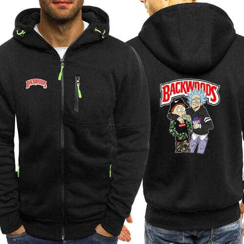 2021 Autumn Fashion New Men Casual Backwoods Hoodies Sweatshirts Comfortable Slim Zipper Hoody Sweatshirt Streetwear Coats