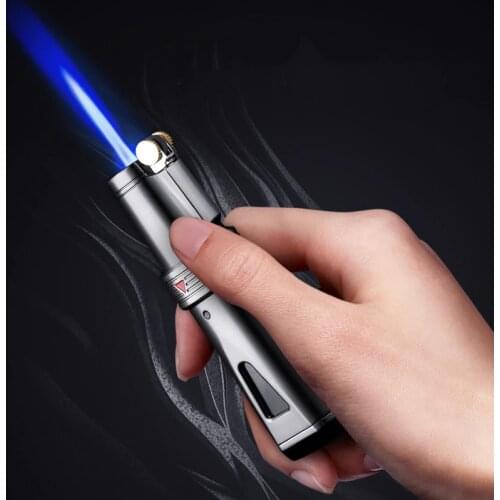 Jobon New Pipe Lighter Jet Torch Gas Lighter Windproof Cigar Spray Gun Inflatable Lighter Grinding Wheel Igniter Outdoor 1300 C