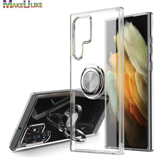 Ring Clear Case For Samsung Galaxy S21 S20 Ultra S10 Plus S9 S8 Note 20 Ultra 10 Plus 8 9 S10e Case Note20 Note10 Soft Cover