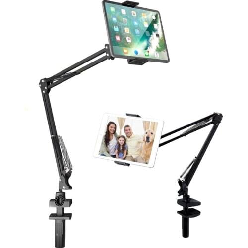 New Foldable Long Arm Lazy Mount Holder with Bracket Clamp for iPad Tablets Mobile Phones Tripod for Video Recording Bloggers
