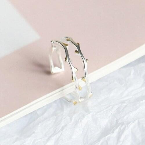 Retro Vintage Silver Color Layer Leaf Rings For Women Girls Valentines Gifts Gothic Rings