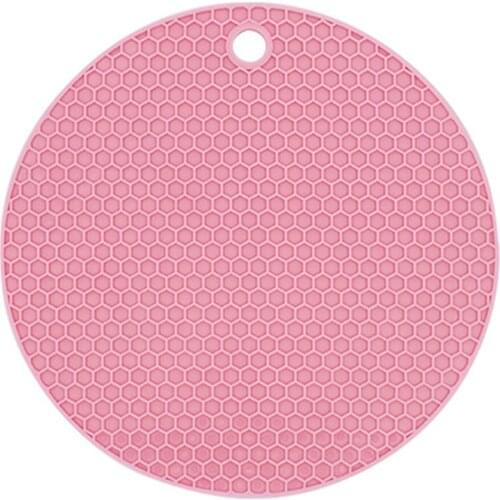 Rubber Insulation Pads Anti-scalding Table Mat Kitchen Potholder Round Coaster Bowl Mat Pad Non-slip Honeycomb Designed Pad