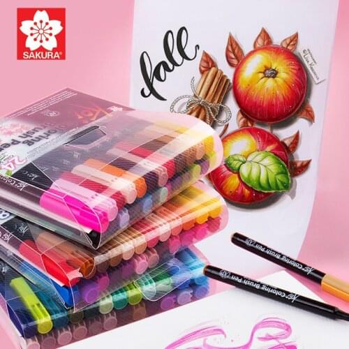 SAKURA 6/12/24/48 Colors NEW XBR Marker Quick-drying Rich Full Color Odorless School Stationery For Writing Creating Designing