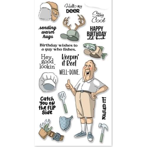 Elderly Dress UpTransparent Silicone Clear Rubber Stamp Scrapbooking DIY Cute Pattern Photo Album Paper Card Decor Cartoon hippo