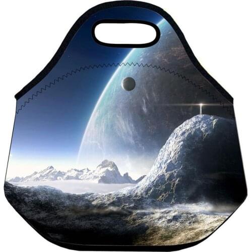 Custom Lunch Bag for Kids School Printed Waterpoof Landscape Lunch Bag Neoprene for Woman Food Package Lunch Box Storage Bag