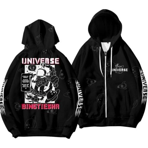 Vast Universe Printed Couple Women Men Zipper Hoodies Harajuku Streetwear Fashion Casual Sweatshirt Top Oversize 6XL