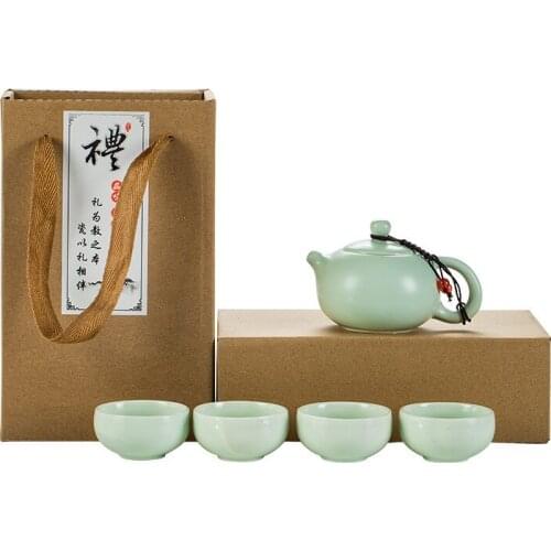 On Sale Travel Tea Set Kung Fu Tea Set Ceramic Portable Teapot Porcelain Teaset Gaiwan Tea Cups of Tea Ceremony Tea Tool
