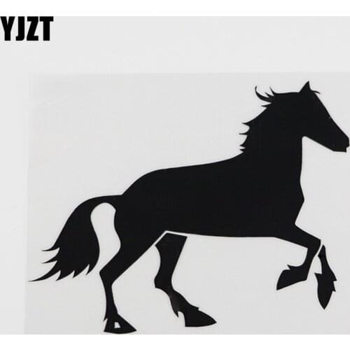 YJZT 14.9CMX11.4CM Cute Horse Farm Barn Stable Horses Vinyl Car Sticker Black/Silver 8A-0174