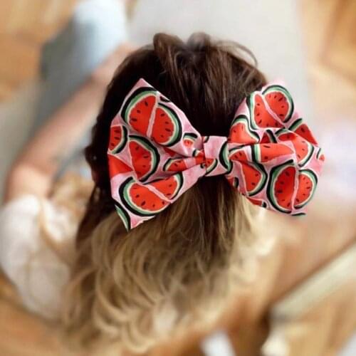Summer Themed Watermelon Big Bow Hairpin Women Elegant Hair Accessories Fashion Hair Clips for Girls Pigtail Bows Buckles