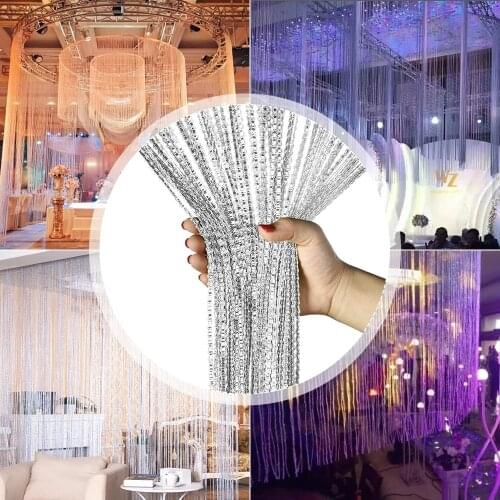 100x200cm Curtain Shiny Tassel Line Living Room Curtains String Door Divider Drape Living Room Decor Valance Home Decoration