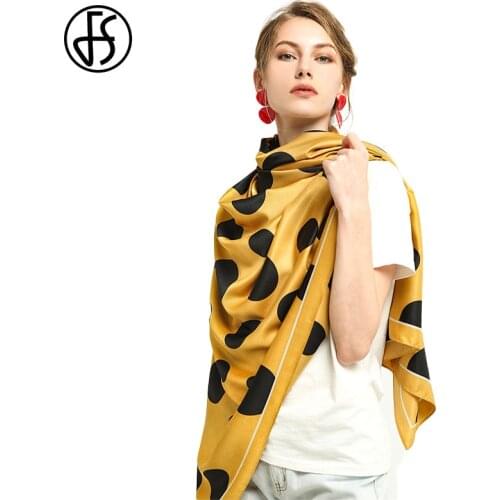 FS 2019 New Twill Dot Print Stain Scarf Autumn Winter Keep Warm Long Soft Ladies Scarfs And Wraps Green Orange Foulard Femme