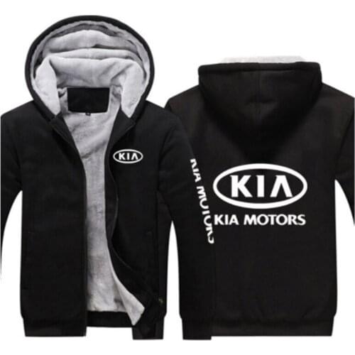 Winter KIA Motors Hoodie Thicken Men Comfortable Print Jacket Thicken Hoodie Coat Clothing Casual Sweatshirts For Man