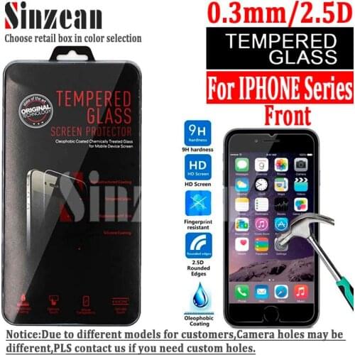 Sinzean 100PCS For iphone SE 2020/SE 2021/XR/11 PRO/678 Plus Tempered Glass for iphone 12 pro max 0.3mm 2.5D screen protector