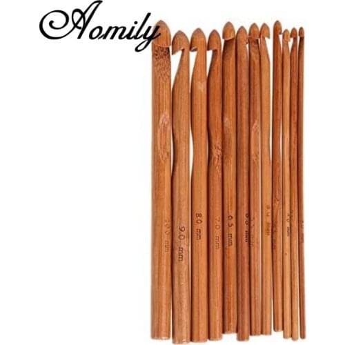 12pcs 3mm-10mm Bamboo Crochet Hook Set Dreadlock Crochet Kinting Needle Sweater Needle Crochet Quilting Tools Sewing Accessories
