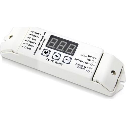 1X DMX512 2CH dimmer master controller for color temperature LED strip dimmable free shipping