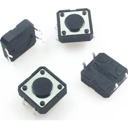 200Pcs 12 x 12mm x 4.3mm 12*12*4.3H Panel PCB Momentary Tactile Tact Push Button Switch DIP