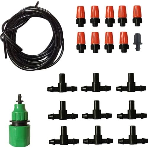 1 Set 10m Automatic Misting Nozzle Kits Garden Greenhouse Patio Cooling System Watering Sprayer Sprinkler with 4/7mm Hose