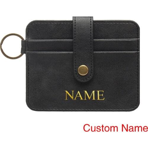 Free Engraving Mini Credit Card Wallet Men Women Wallet Thin Small Bus Card Case Multi-Card-Bit Pack Bag Purse ID Card Holder