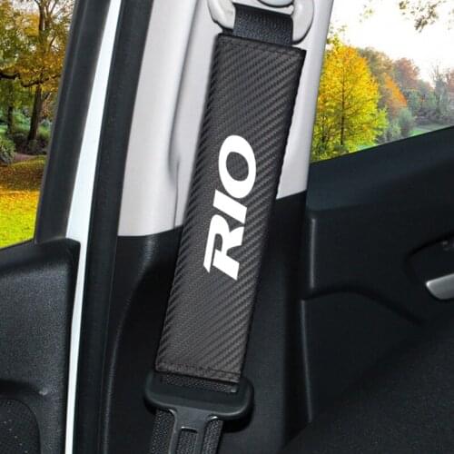 2pcs/set Auto Safety Belt Covers Carbon fiber Seat Belt Case for KIA RIO K2 2010-2017 Accessories