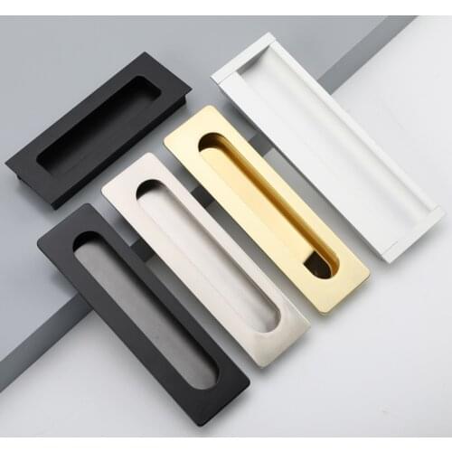 Black Hidden Drawer Handle European Style Mobile Door Handle Wardrobe Cabinet Door Furniture Handle Hardware