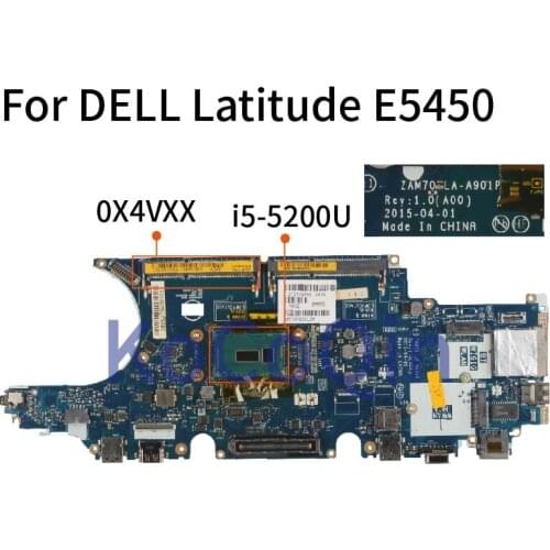 KoCoQin laptop Mainboard For DELL Latitude E5450 i5-5200U CN-0X4VXX 0X4VXX LA-A901P SR23Y DDR3 MOTHERBOARD