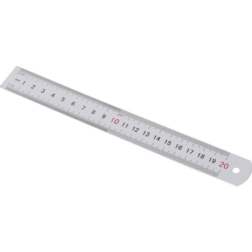 Double Scales 20cm 8inches Aluminium Alloy Metal Ruler M&G Office Ruler scale ruler steel student ruller school supplies