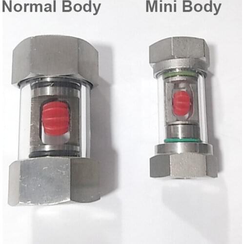 1/4" 3/8" 1/2" 3/4" 1" BSPT Female In-Line SS304 Stainless Window Sight Flow Indicator With Impeller Hydraulic Oil Water