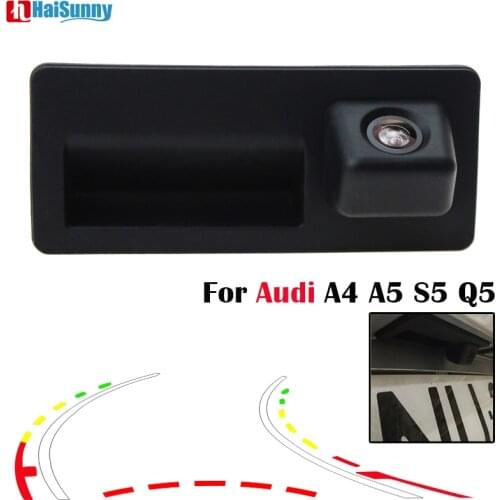 Intelligent Parking Camera Dynamic Line Trunk Handle HD Car Reverse Backup Rear View Camera For Audi A4 A5 S5 Q5