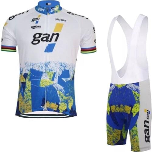 Pro team gan retro cycling jersey sets racing bike cycle cloth breathable summer Ropa Ciclismo cycle maillot GEL PAD