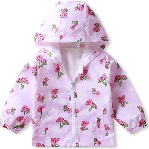 ZWY1288 Fashion Autumn Winter Jacket for girls Cartoon Windbreaker Girl Coats Kids clothes outdoor Child Coat Boys 2-12 Years