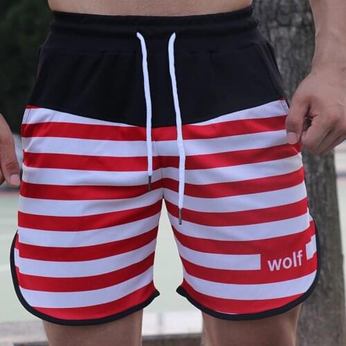 Striped Summer Running Shorts Men Fitness Training GYM Shorts Quick Dry Mens Sport Shorts Sportswear Jogging Sports Short Pants